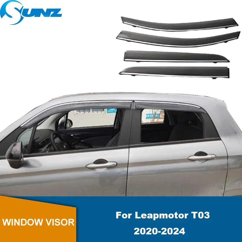 Car Side Window Visor For Leapmotor T03 2020 2021 2022 2023 2024 Door Visor Weathershield Awning Shelter Sun Rain Deflector