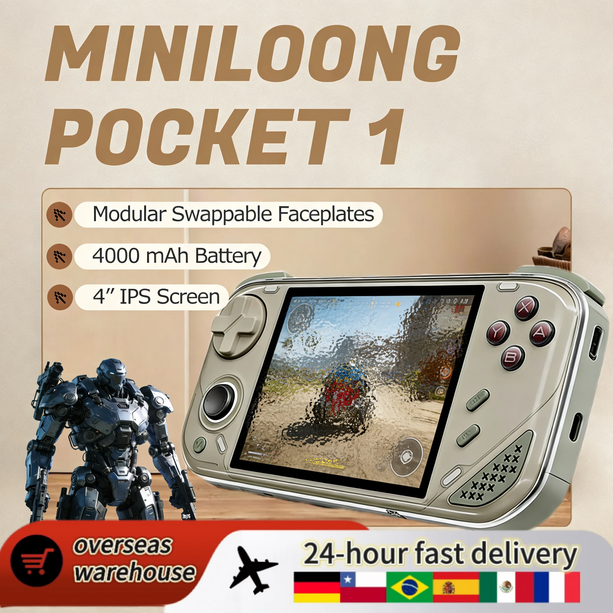 NEW MINILOONG POCKET 1 Handheld Game Console 4'' IPS Screen HD Output POCKET1 Open Source Systems OTA Upgrades LOONG OS
