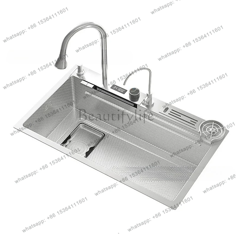 

Stainless steel primary color large single tank household kitchen sink full set of under-counter vegetable basin wash