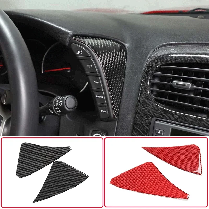 

For Chevrolet Corvette C6 2005-2013 Accessories Interior Trim Soft Carbon Fiber Car Dashboard Side Decorative Sticker