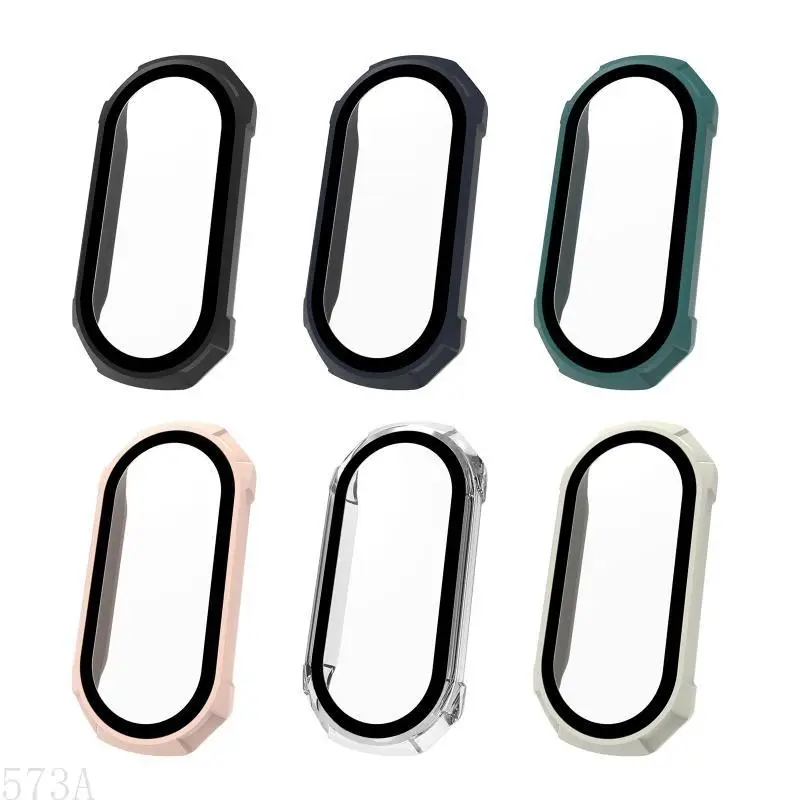 573A жестко для заполнителя с полным экраном с закаленным стеклянным стеклом для покрытия корпуса для Mi Band 7