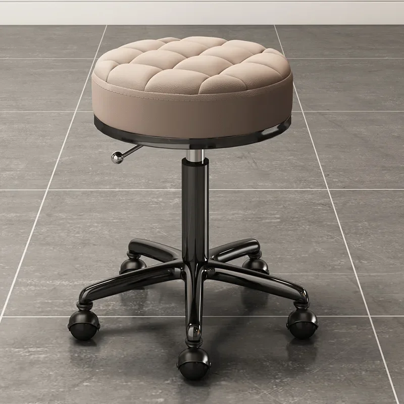 

Simple Rotating Barber Chairs Aesthetic Portable Salon Chair Beauty Rolling Salon Wheels Mocho Cadeira Barber Equipment MQ50BC