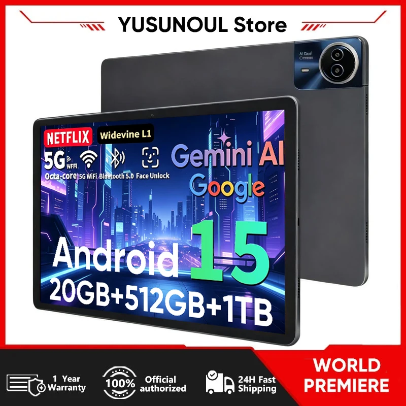 Super Sale Global Version Android 15 Tablet 14 Inch Tablet PC 5G WiFi 2.5K Display 20GB 512GB GPS Pads Phone Tabs Google Play