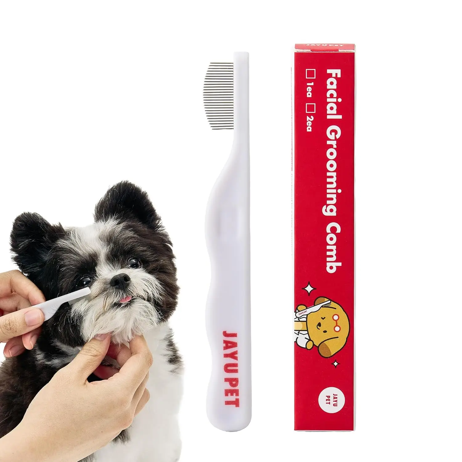 

Pet Facial Grooming Comb - Tear Stain Remover for Dogs & Cats, Stainless Steel Eye Comb, Gentle Deshedding Tool