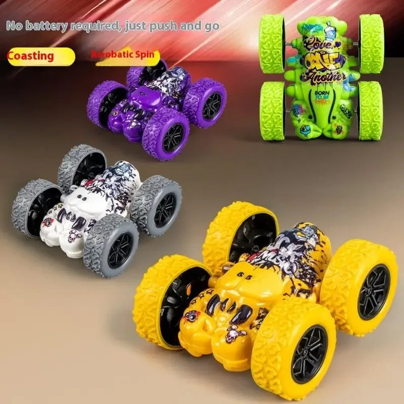 1 peça diversão dupla face carro de segurança inercial anti-colisão anti-queda modelo carro de brinquedo das crianças deslizante veículo fora de estrada