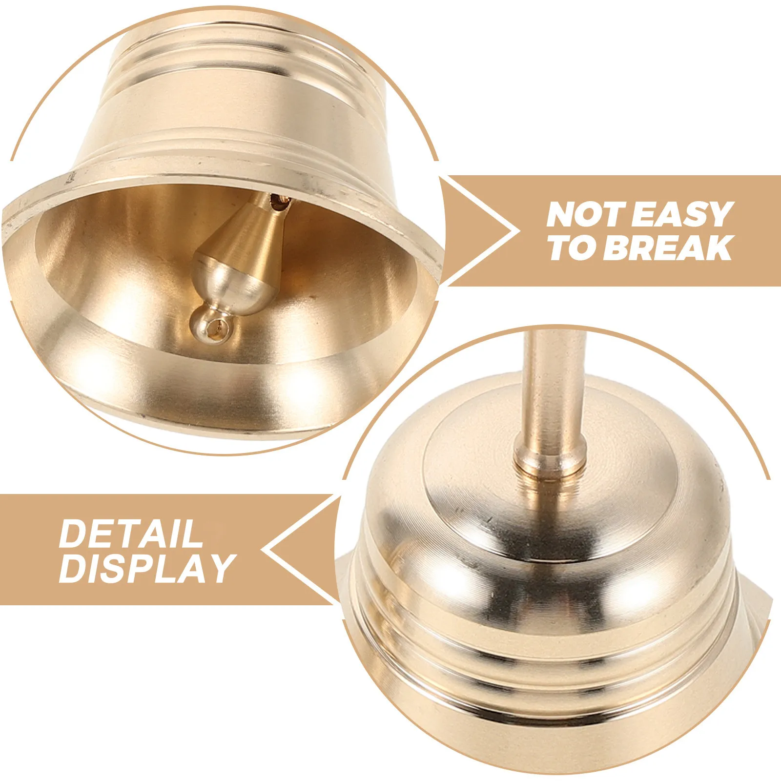 2Pcs Loud Solid Brass Hand Bell Vintage Handheld Call Bell School Dinner Reception Wedding Animal Training Party Bells