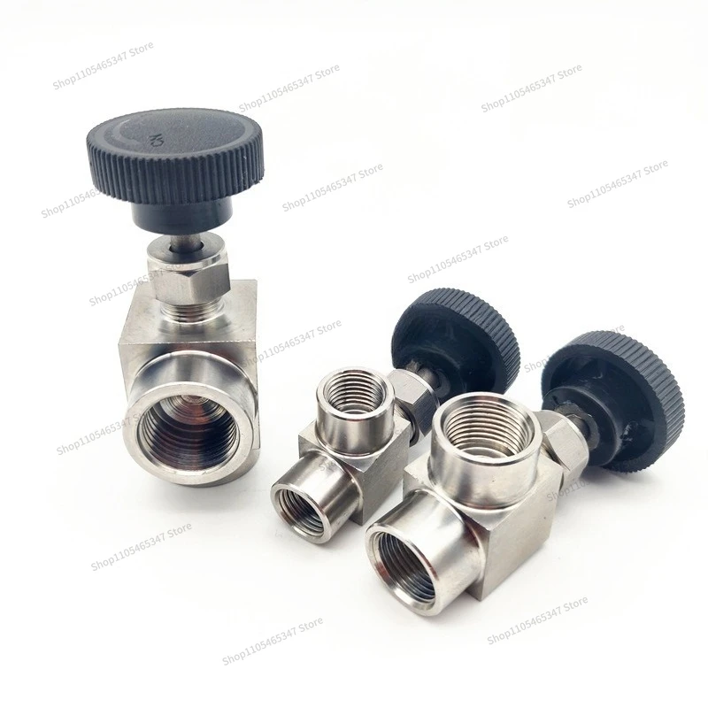 For 304 Stainless Steel Angle Needle Valve 1/41/2 Right Angle Wire Stop  2 Points Internal Thread Flow Adjustment Needle Valve