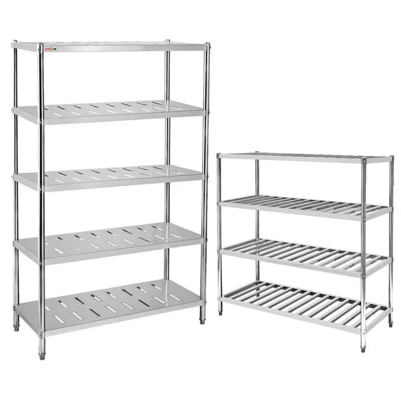 Heavy Duty Stainless Steel Folding Storage Rack 5 Tier Floor to Ceiling Removable Shelf for Kitchen Catering Food Equipment