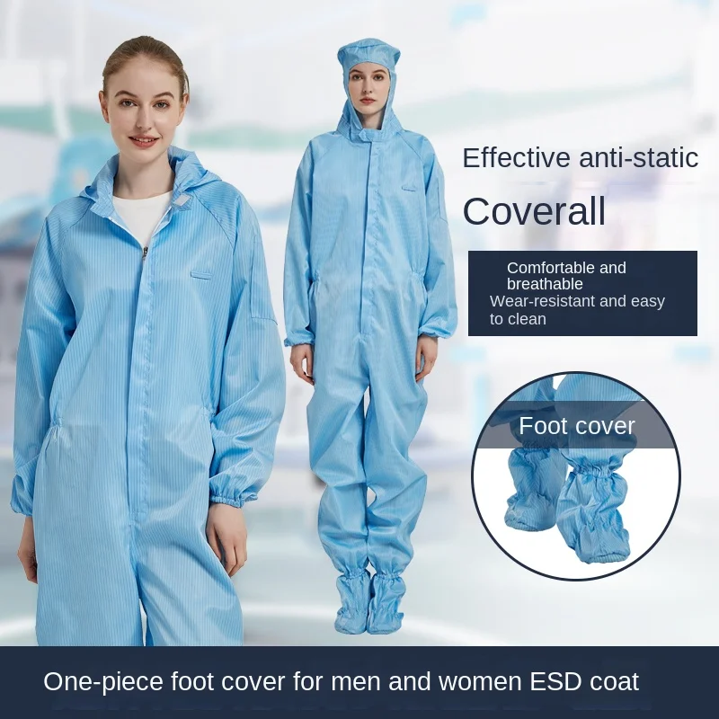 Antistatic clothing Integrated foot cover Electrostatic clothing Dust-free clean workshop food and pharmaceutical high-temperatu