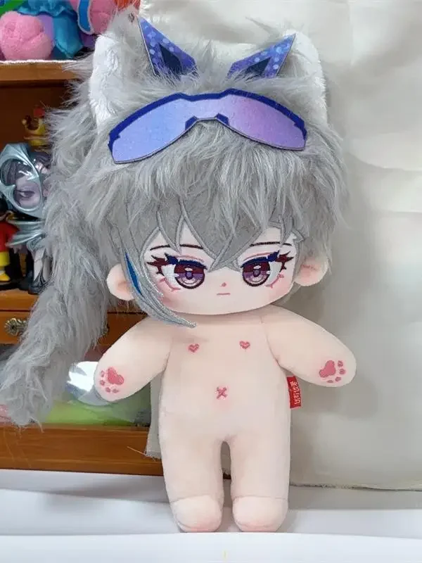 Anime Honkai: Star Rail Silver Wolf Cosplay 20cm Fluffy Cotton Doll Cartoon Maumet Puppet Removable Ears Naked Baby Xmas Gift