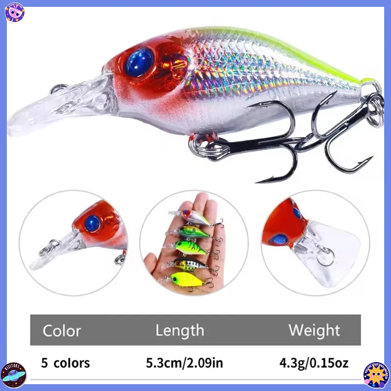 5 قطعة Crankbait روك الأسماك باس الصيد إغراء مجموعة 4.4 جرام 5 سنتيمتر الطعوم الاصطناعية توبواتر كرنك Wobblers ل بايك كرانكبيتس الصيد