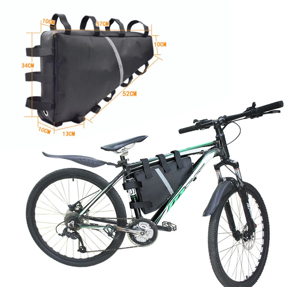 

57cmx34cmx10cm Mountain Bike Triangle Tube Frame Bag Tool Battery Storage hanging Waterproof Bicycle bottom tube bag