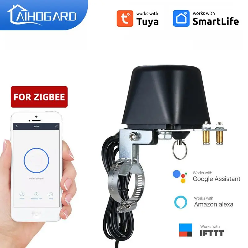 

Tuya WiFi Water Valve Gas Shutoff Controller Support Alexa Assistant Smart Wireless Control Tuay Smart Smart Life App