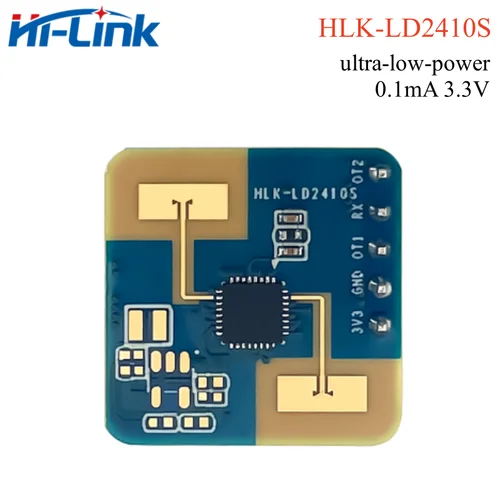 Sensor de Radar de 24GHz HLK-LD2410S 0,1mA 3,3 V bajo consumo de energía onda milimétrica detección de presencia humana interruptor de movimiento LD2410S