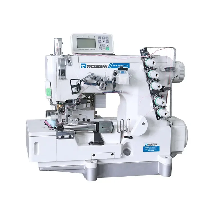 ROSEW GC562-02BB/TK-DD Direct Drive Flatbed Interlock Sewing Machine With Pneumatic Tape Cutter