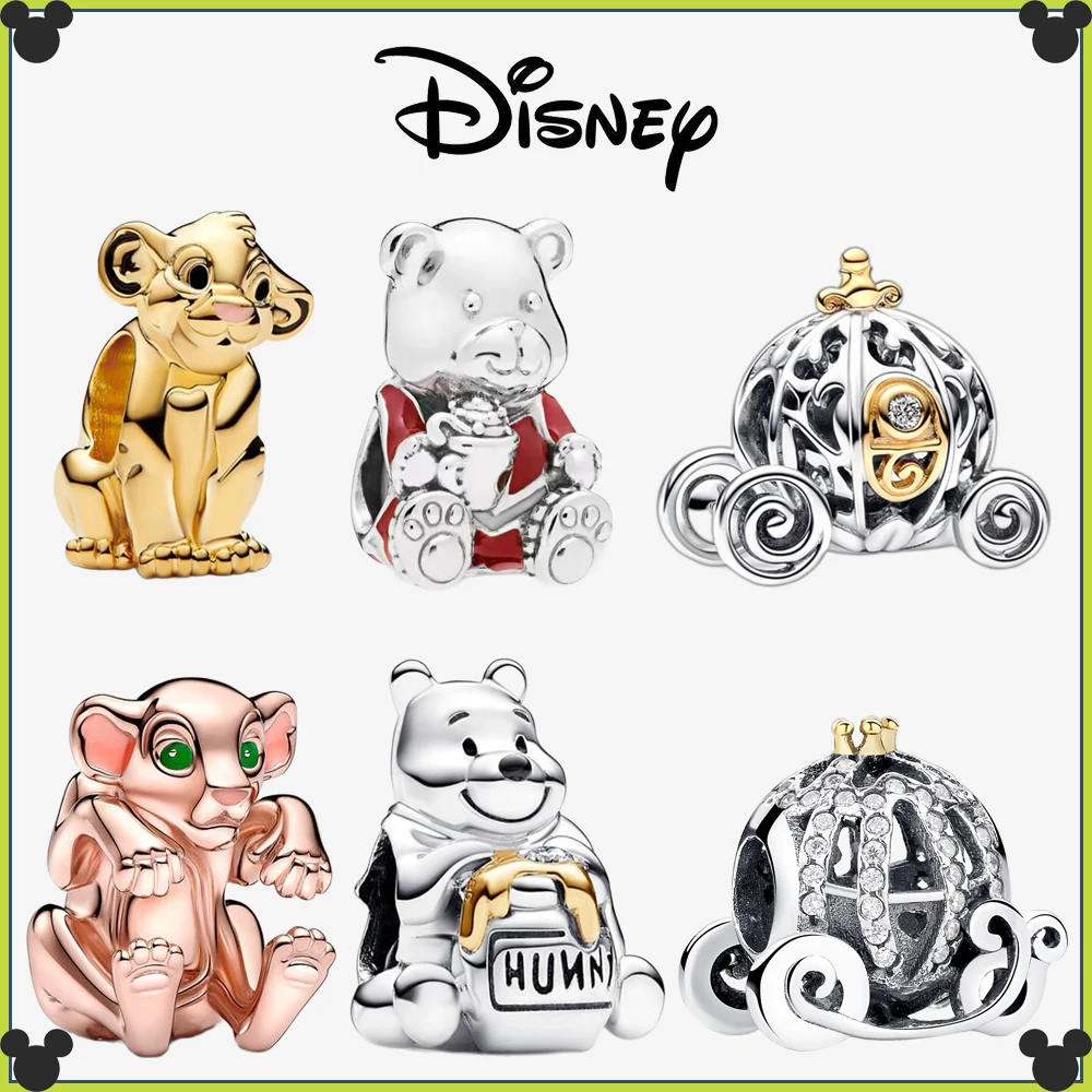 ديزني غرزة 925 فضة حورية البحر سيمبا استرخى سحر صالح الأصلي سوار الخرز مجوهرات DIY هدية عيد الميلاد #6