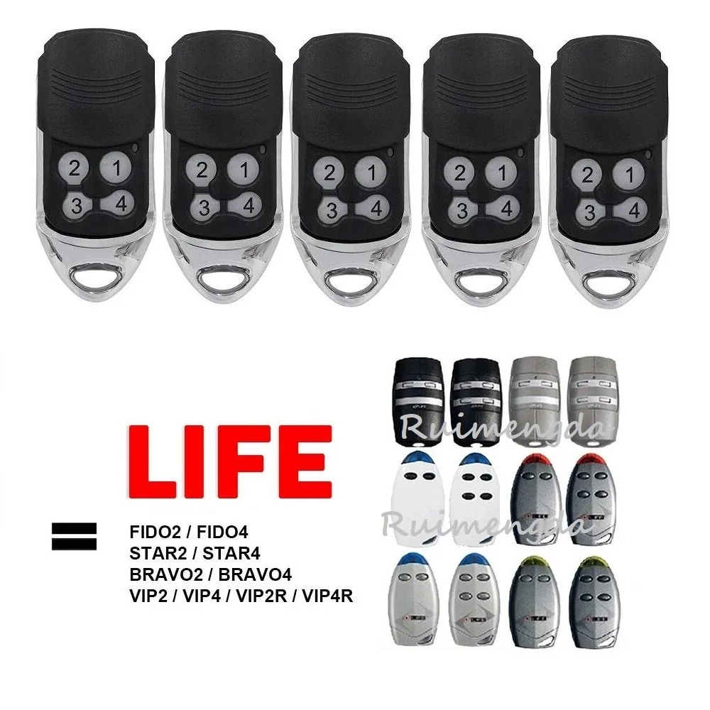 

5PCS For LIFE FIDO 2 / FIDO 4 Gate Remote Control 433.92MHz Rolling Code Compatible With LIFE Remote Control Garage Door Control