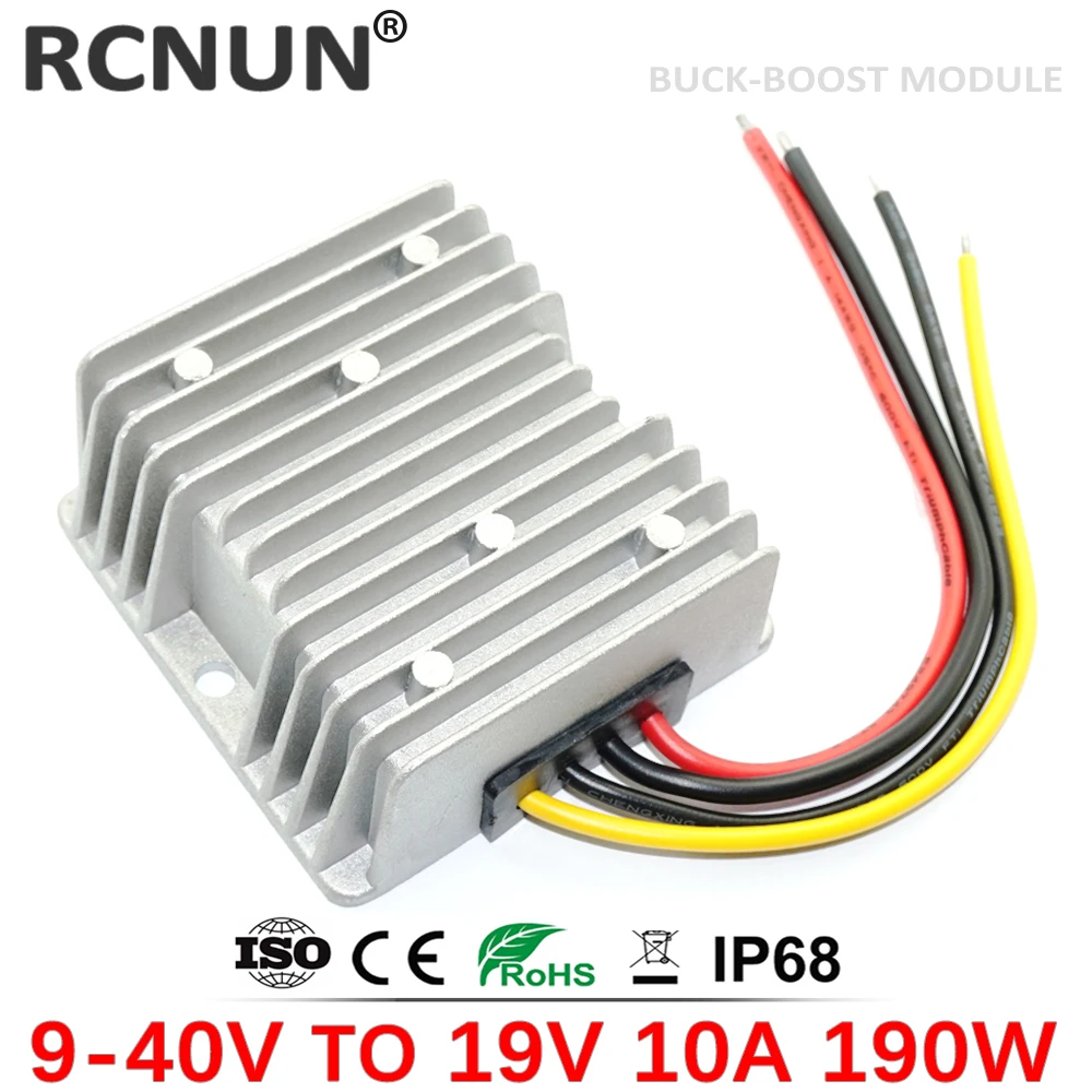 RCNUN 9-40V to 19V 5A 10A Boost Buck DC DC Converter Regulator 12V 24V to 19V Voltage Stabilizer Waterproof for Car Laptop