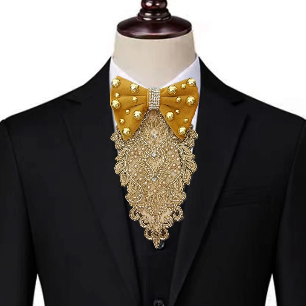 

Original Design Men's Wedding Pearl Ties Vintage French Shirt Suit Collar Flowers Brooch High End Accessories Handmade Jewelry