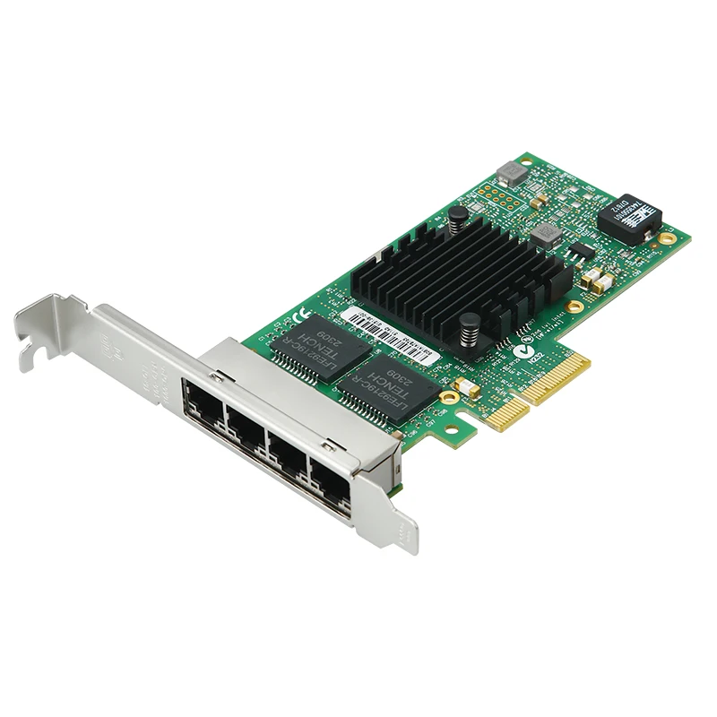 Scheda di rete PCI Express RJ45 a 4 porte per Intel I350 Chip PCI-e X4 Server Gigabit Ethernet NIC 10/100/1000Mbps I350T4 per Desktop