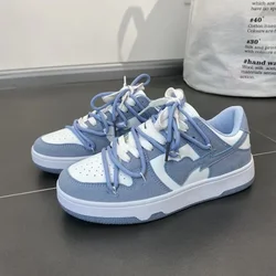 Women's Shoes 2024 Autumn New Couple Trend Lace-up Blue Casual Shoes Academy Style Student Running Sneakers Zapatillas De Mujer