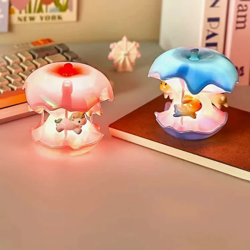 أبل الجنة سلسلة اللمس ضوء صندوق أعمى اللعب صندوق الغموض دمية بولي كلوريد الفينيل كاروسيل بات ضوء الليل غرفة الكرتون الحلي شجرة مصباح