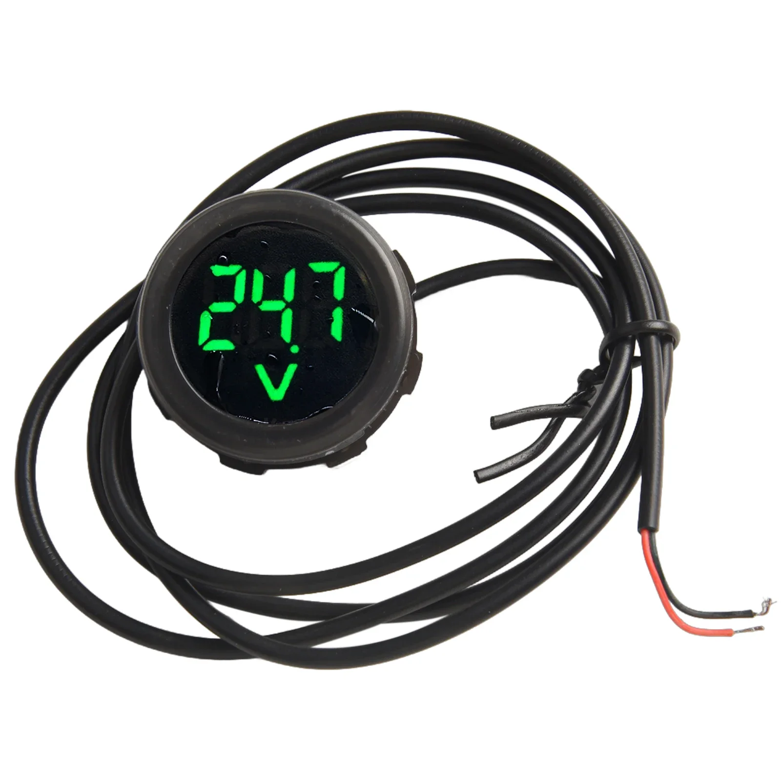 DC 4-100V LED Display Voltmeter Round Two Wire Panel Voltage Meter DC Touch Voltage Tester For Car Boat Marine