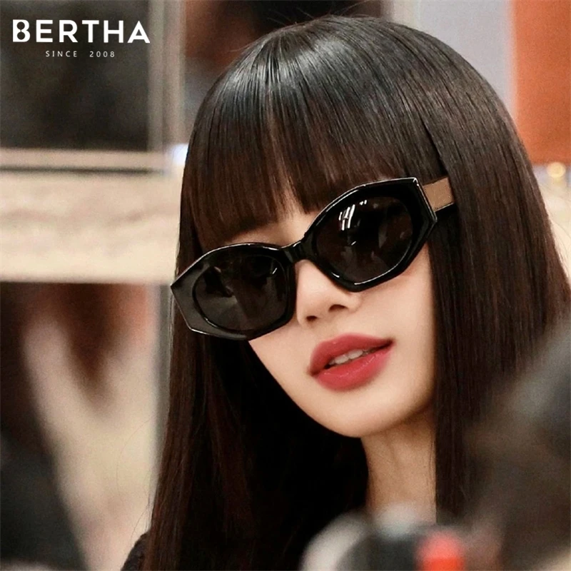 

BERTHA Retro Female Sense Lisa With The Same Sunglasses For Women's Tide UV Protection Lady Elegance New Eyeglass AB99086