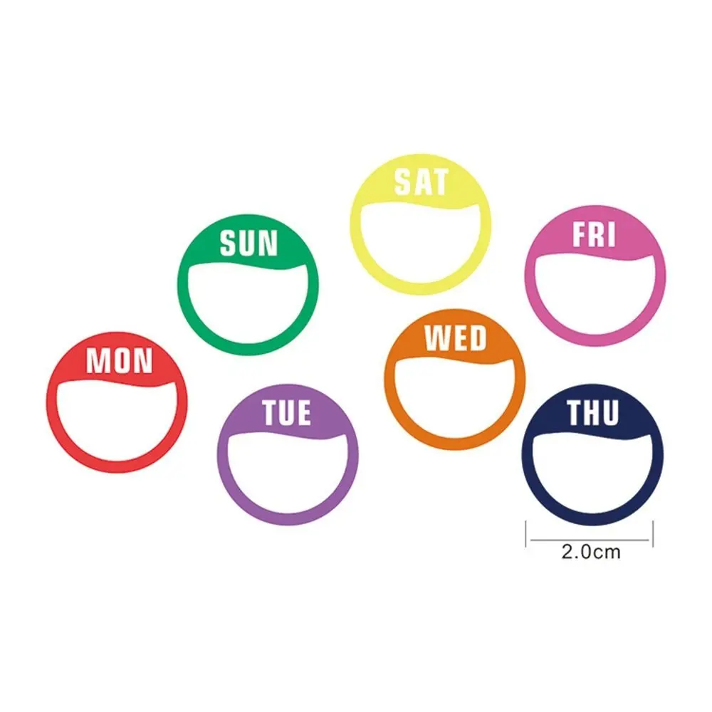 New Paper Week Stickers 500 Pcs Removable Date Stickers Self-Adhesive Food Containers Food Packaging Dots Label Kitchen