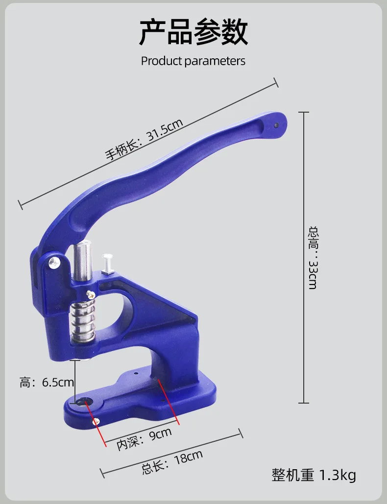 Punzonatrice a mano Pressa in metallo Muore Stampo per bottoni con occhiello a scatto Doppio cappuccio Rivetti Strumenti Forniture fatte a mano per lavorazione della pelle