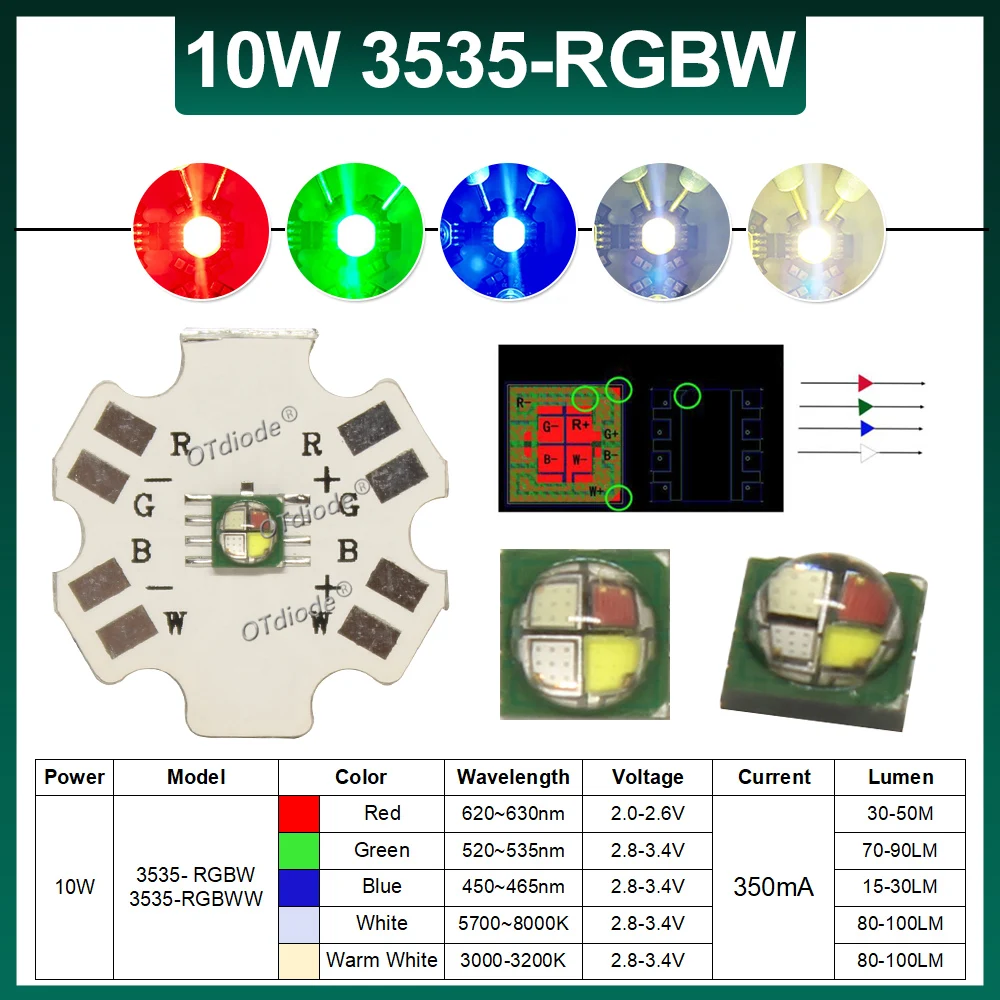 LED RGB RGBW RGBWY RGBWYV 3W 4W  6W 9W 15W 18W 10W 5050 XLM High Power Bead 4pin 6pin 8pin 10pin 12pin Colorful Chip Stage light