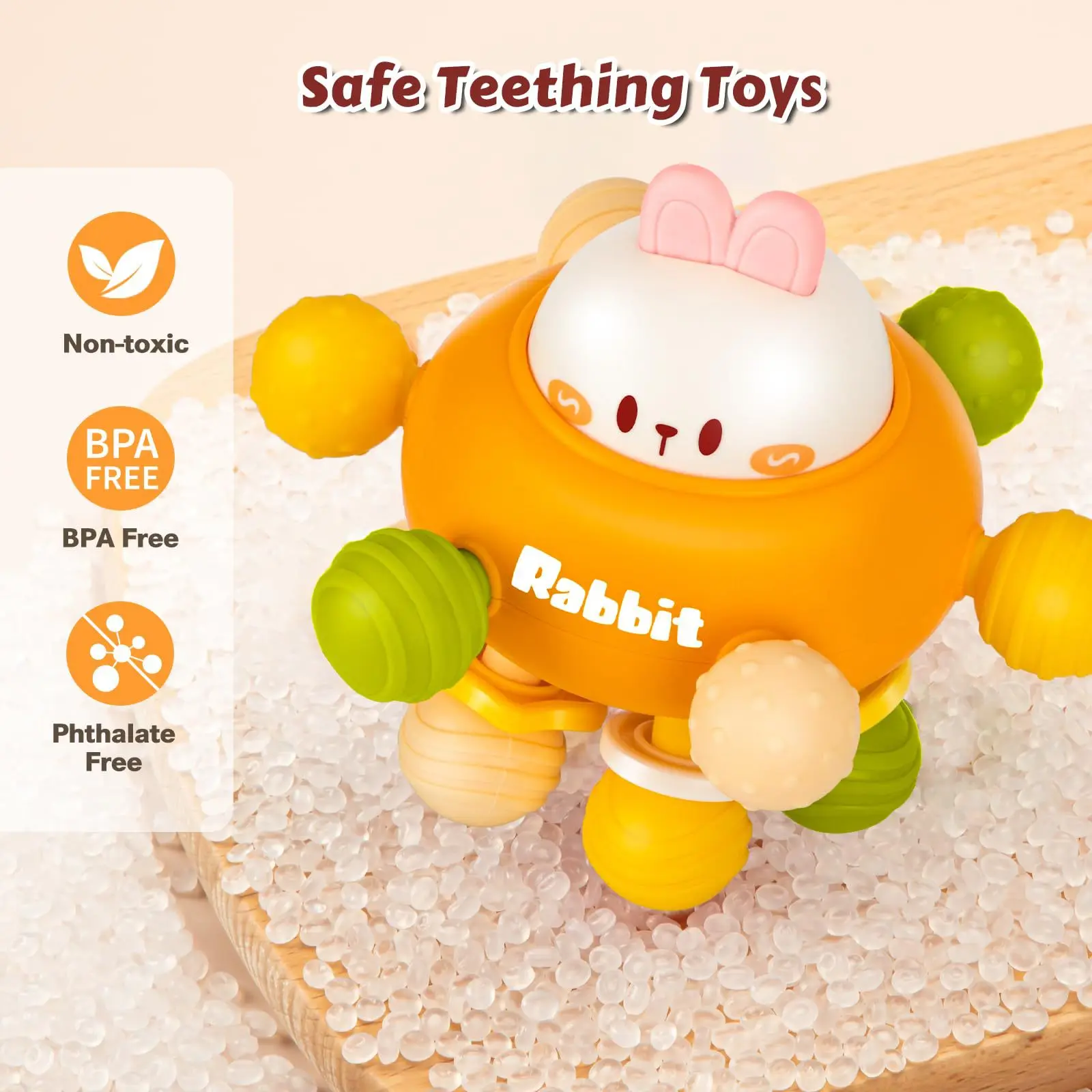 ألعاب التسنين للأطفال ألعاب مونتيسوري الحسية خشخيشات استيعاب الكرة لعبة سيليكون للرضع ألعاب تطوير النشاط للأطفال #2