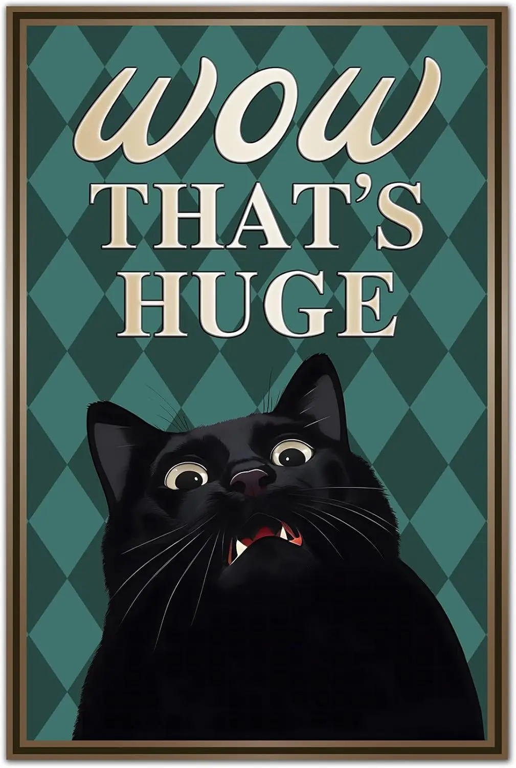 Bestylez Black Cat That;s Huge Funny Tin Signs Bathroom Wall Decor  (996)