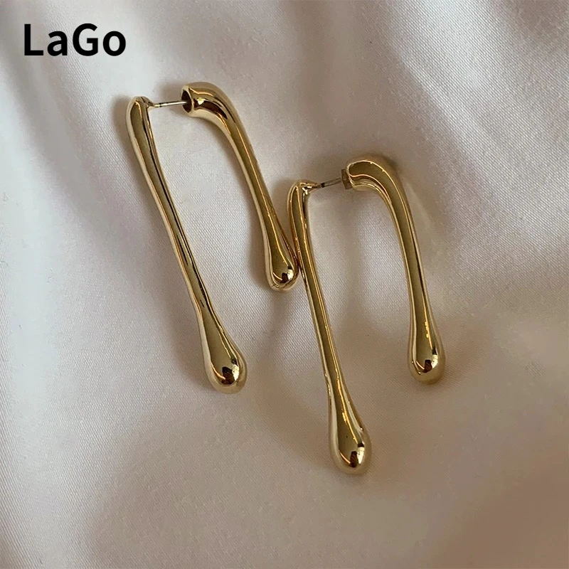 

Fashion Jewelry Elegant Temperament Metal Long Teardrop Earrings For Women Party Gifts Simply Design Ear Accessories Hot Sale