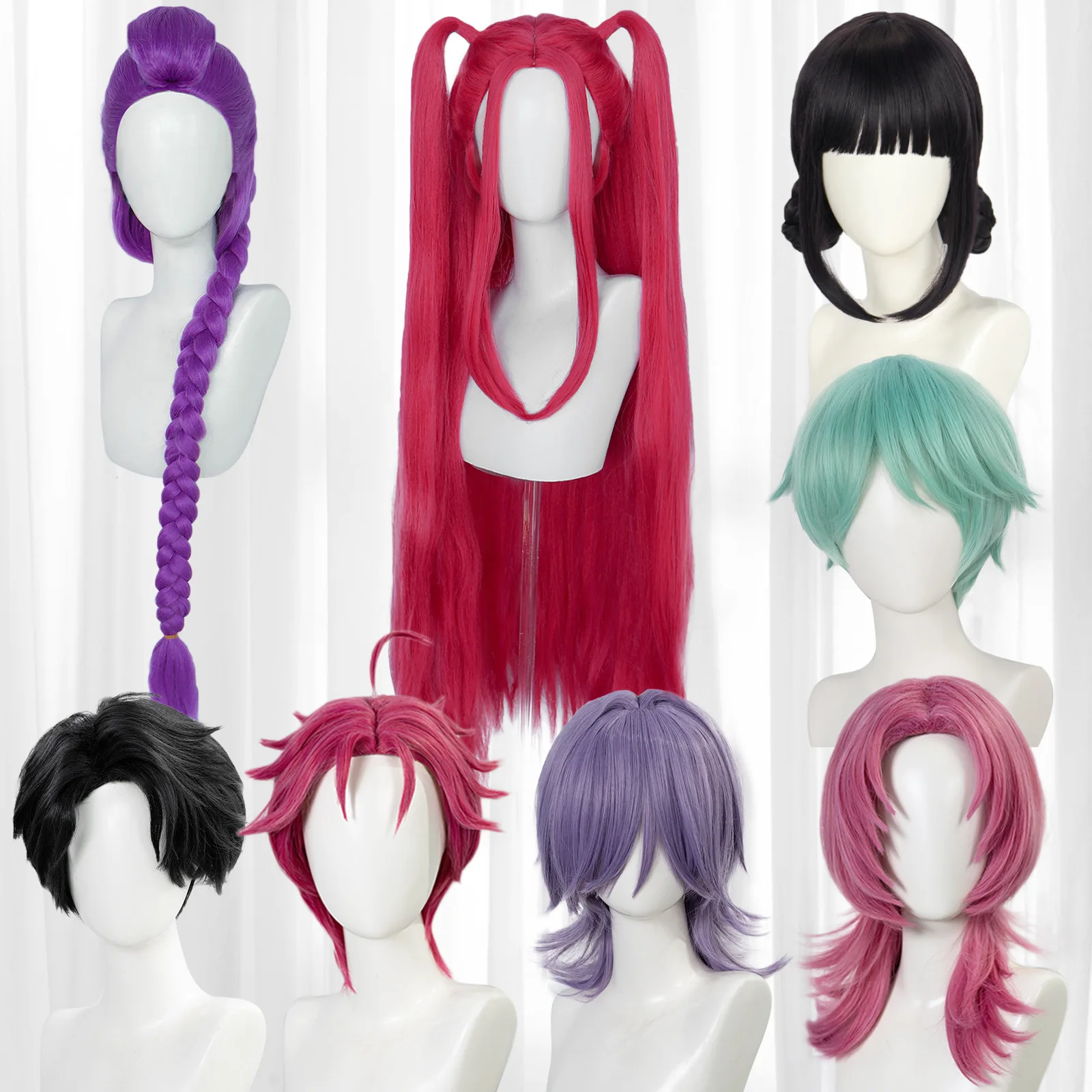 

Kpop Demon Hunter Wig Huntrix Rumi Zoey Mira Disfraz Saja Boys Jinu Baby Romance Abby Cosplay Mystery Colorful Wig for Adult