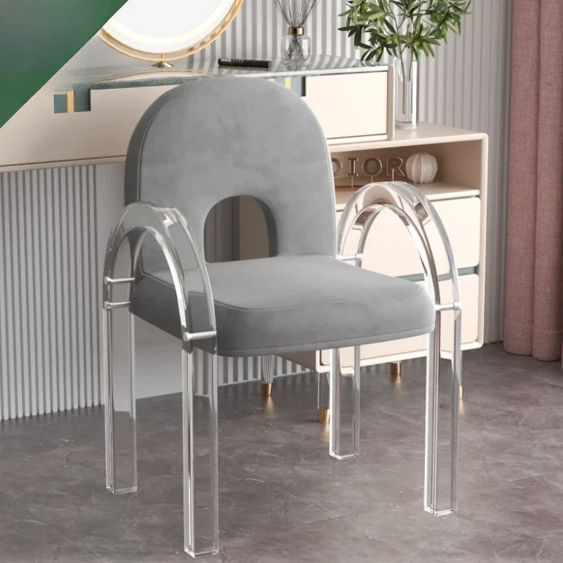 

Internet celebrity acrylic chair, transparent light luxury high-end crystal dining chair, dressing stool