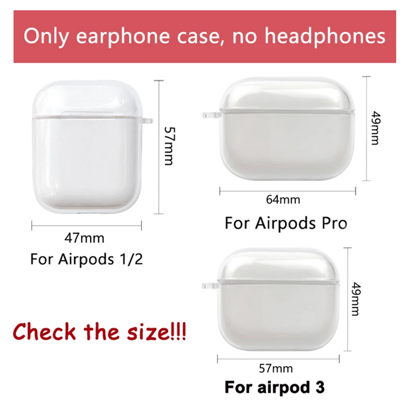 Crystal Cute Earphone Case For Apple AirPods 1 2 Case Silicone Transparent Protective Cover For Airpods Pro 3 Charging Box