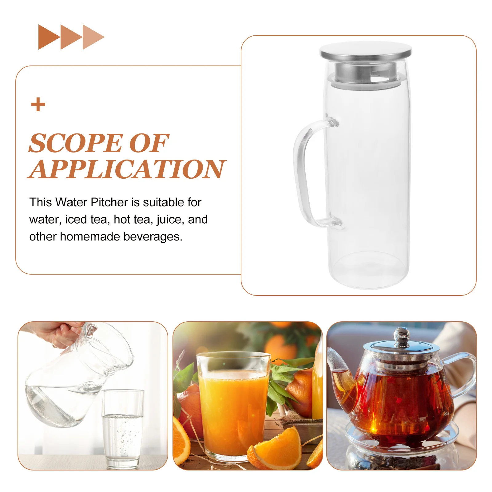 

Large Capacity Cold Water Pitcher Stainless Steel Water Jug Hot Cold Liquid Storage Tea Filter Lid Pitcher