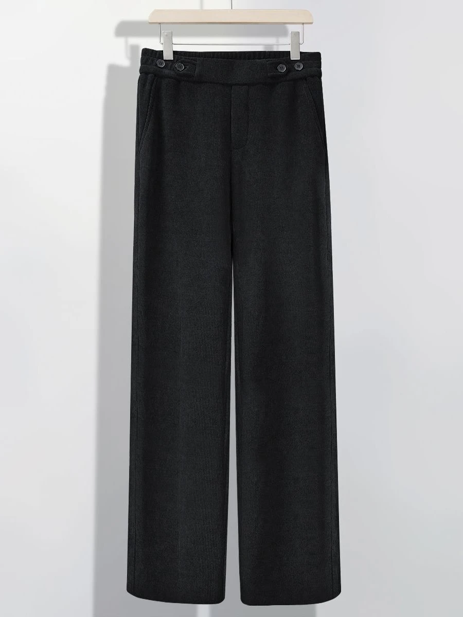 

Высококачественные мужские повседневные брюки на флисовой подкладке, модные свободные прямые брюки для осени и зимы