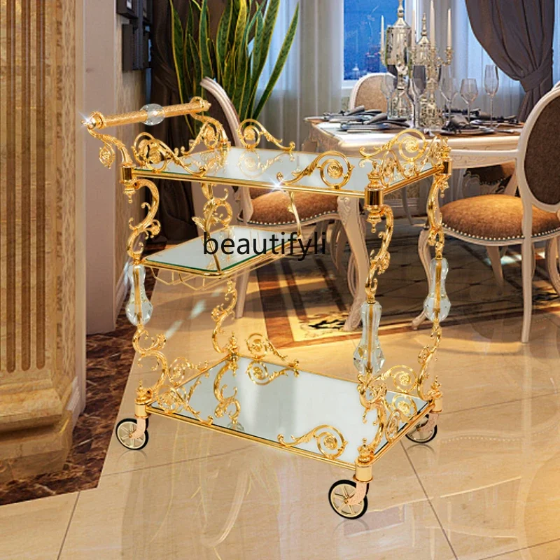 

X188 European-Style Home High-End Dining Car Hotel Mobile Glass Tea Weagon Imperial Concubine Wine Dining Car