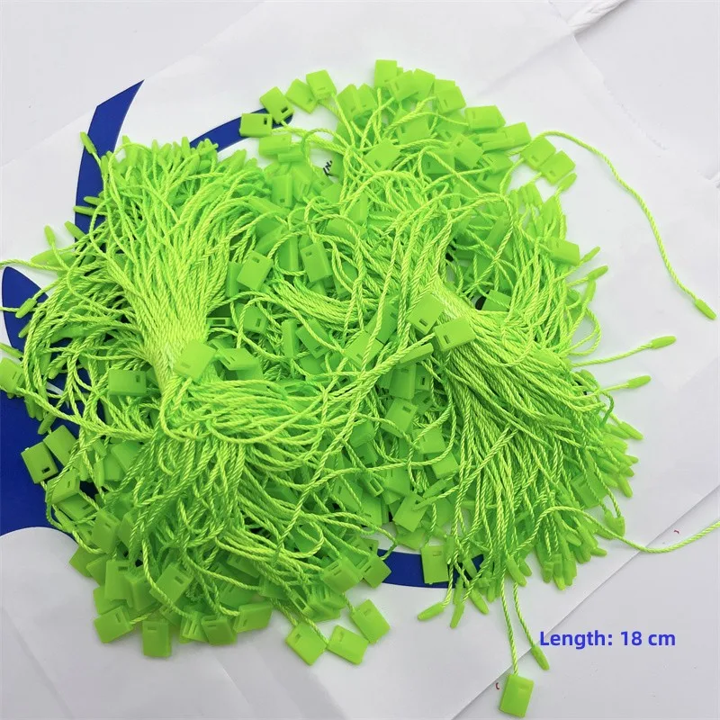 

3000PCS Garment Tag Rope Clothes Lanyard Single Hand Wearing Cord Square Plastic Tag Polyester Ropes Cord Snap Lock Pin Loop Tie