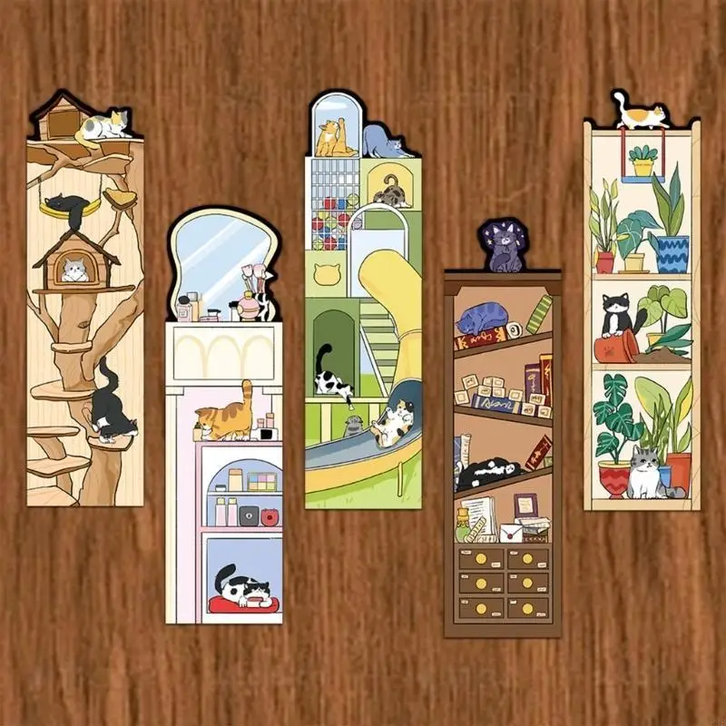 Y88B 30 Hojas Página Marcador Cats Lectura marcadores Lovely Animal Book Marker