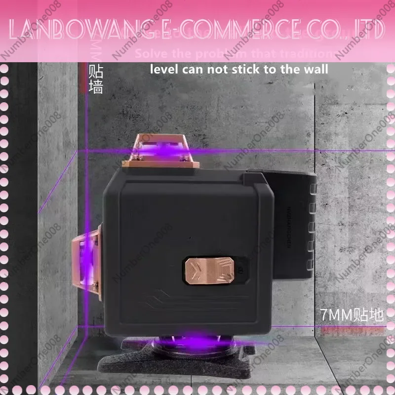 Laser Level 8/12/16 Lines 360°Self-leveling Horizontal Vertical Cross Super Bright Purple Beamline Remote Control Laser Level