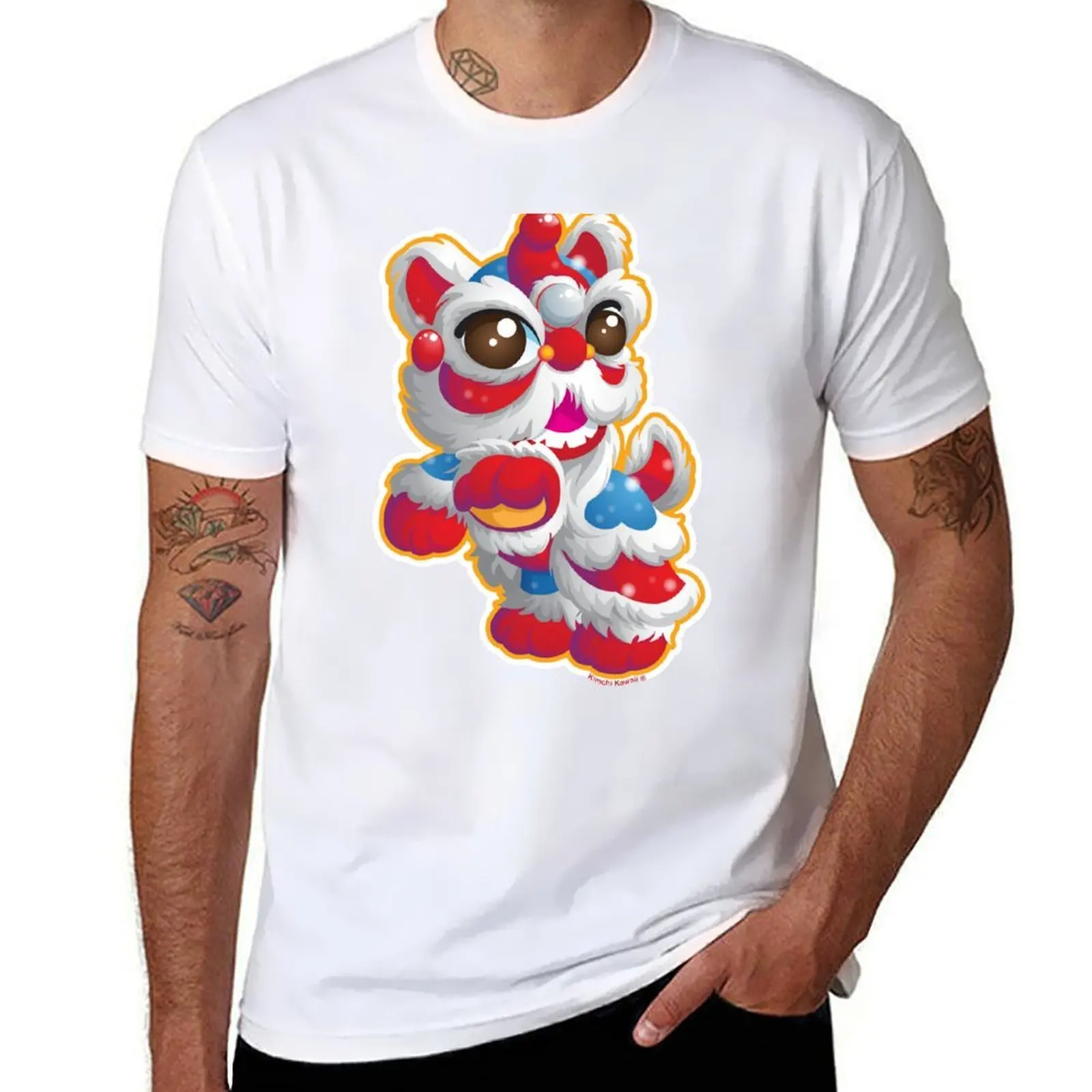 

Cute Lion Dancer T-Shirt cotton t shirt man t shirt men 100% cotton luxury brand T-Shirt