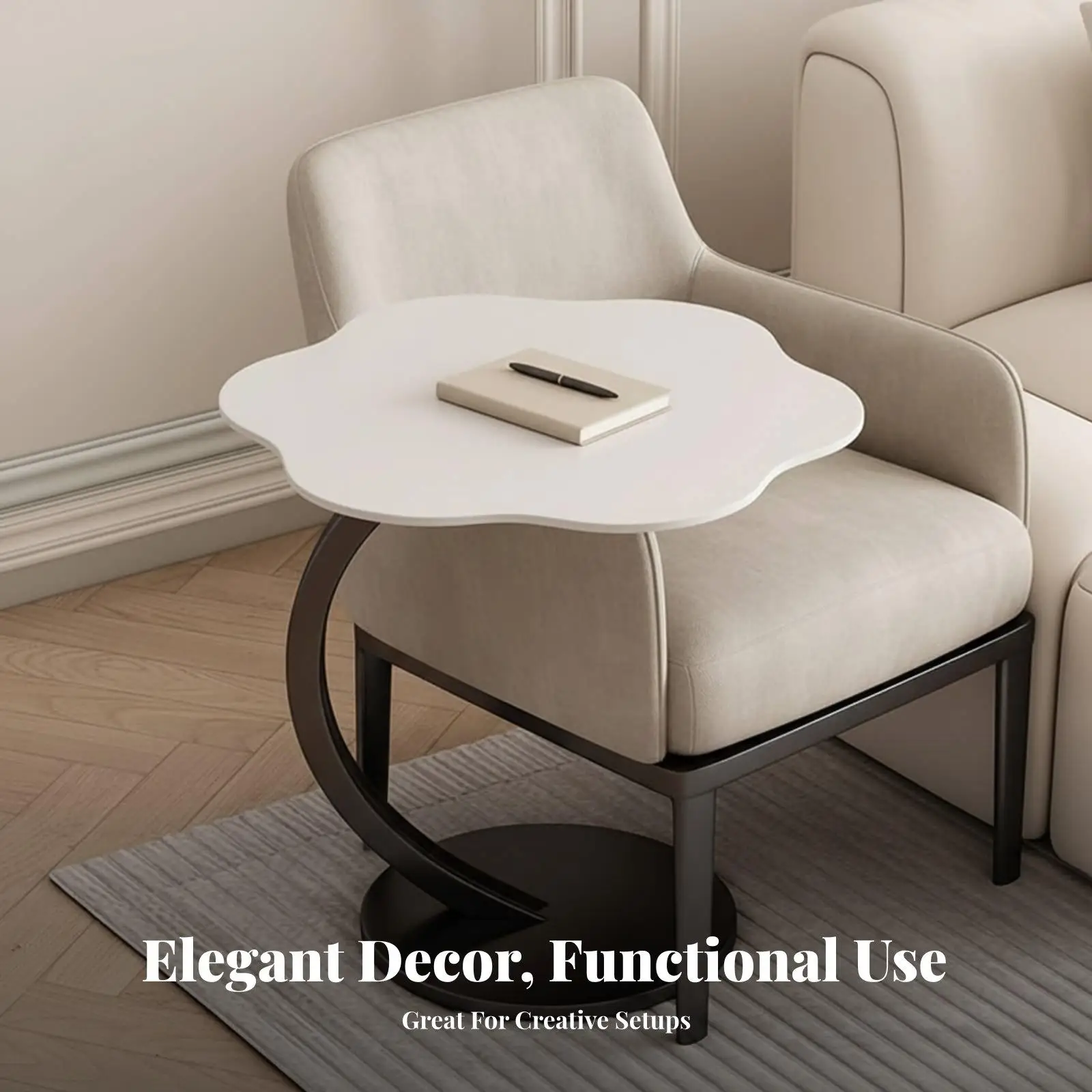 Compact C Table for Couch and Bed Modern Side Table for Living Room Puff Design Furniture for Cozy Home Decor