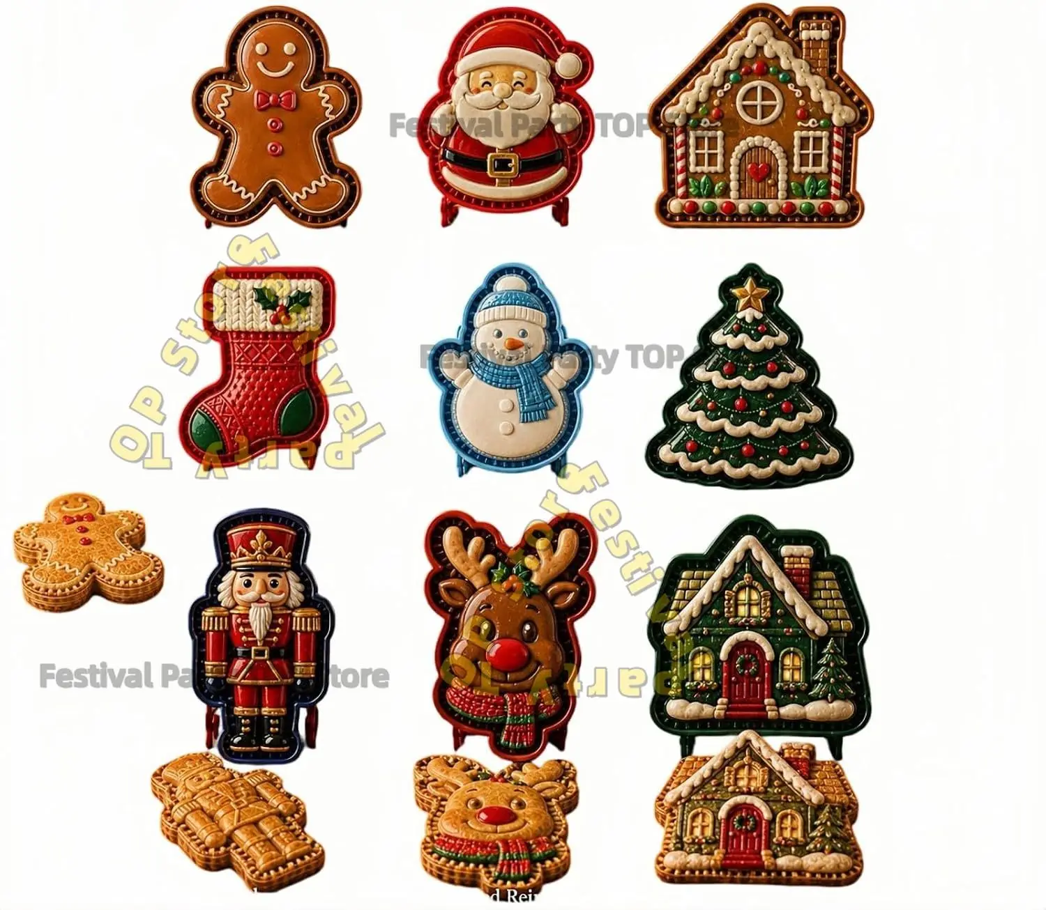 Christmas Mini Pie Mold Collection, Reusable Holiday Mini Pie Molds, Santa Snowman Tree Shapes, Hand DIY Pie Molds For Baking
