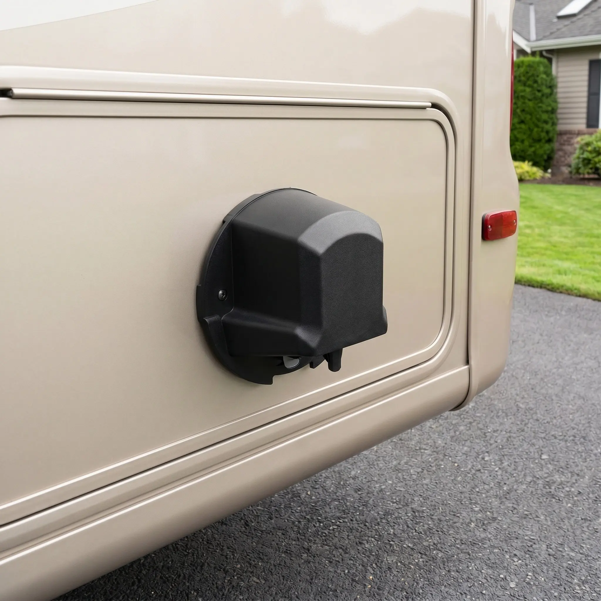 Rv Trailer Hatch Lock Cover Electric Push Latch Dustproof Cam Latch Cap for Trailer Door Compartment Lock Repair