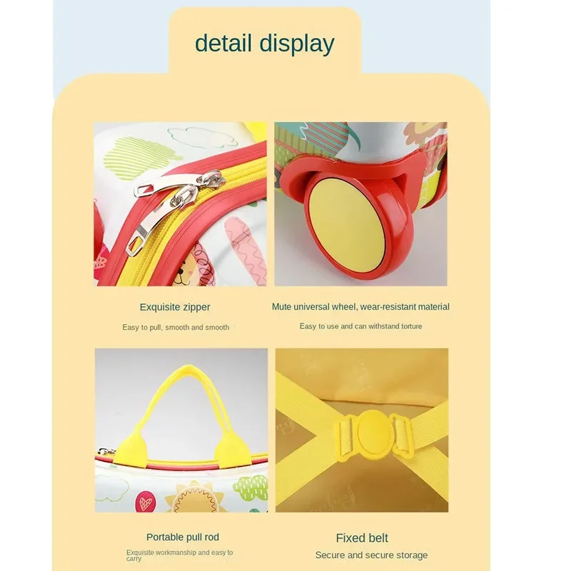 Bagaż dla dzieci Prezenty dla niemowląt może siedzieć jeżdżą i ciągnąć Kreskówka Śliczne walizki dziecięce na kółkach Walizka na pokład Walizka do noszenia w rękach