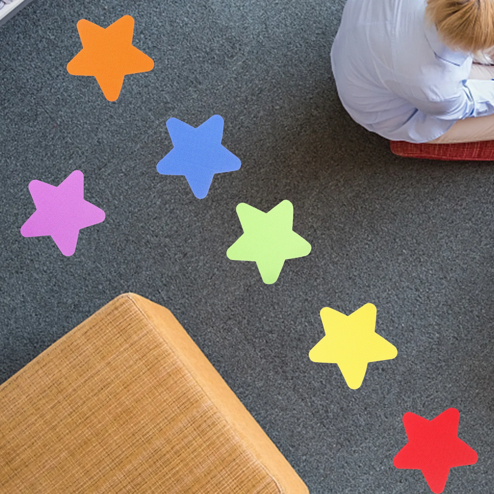 

30 Pcs Equipment Sticker Office Carpet Stars Spots Nylon Puzzle Floor Decals