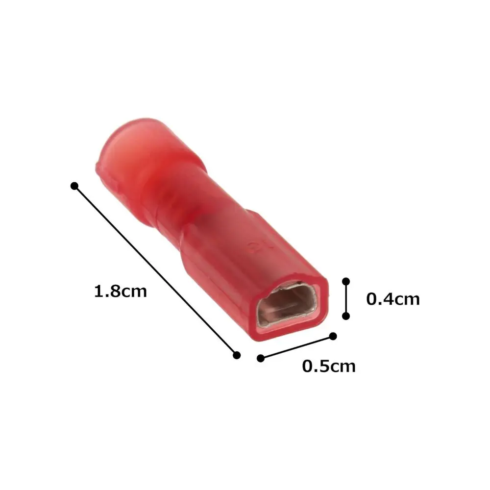 18-110FIB-C Female Disconnect, Nylon Fully Insulated, 22 - 18 AWG, .110 by .032-Inch Tab Size, Funnel Entry, Red (100-Pack)